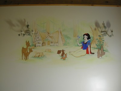 Mural on other room in girls bedroom