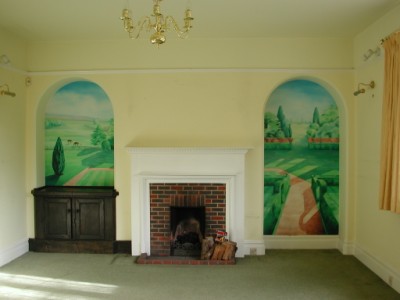 View ofboth alcove murals